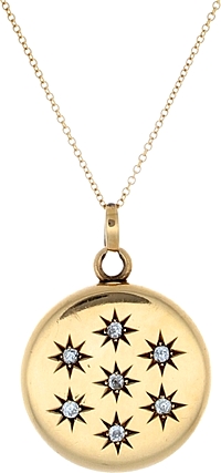 Estate 14k Yellow Gold Diamond Locket