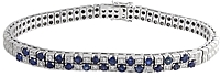 Estate 18k White Gold Diamond & Sapphire Bracelet