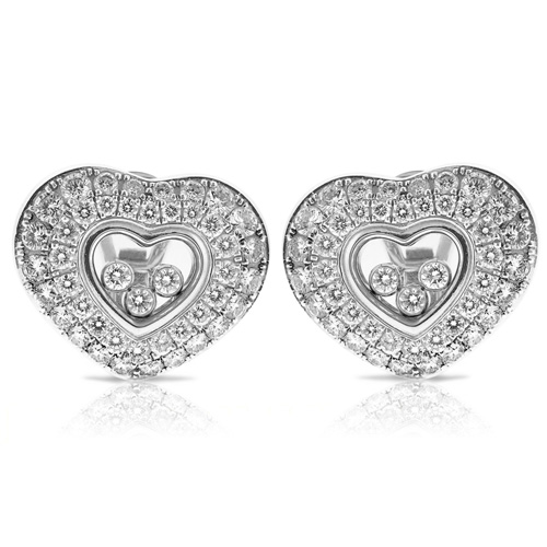 Estate Chopard Happy Diamond Heart Earrings 150-02651