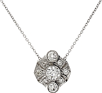 Estate Platinum Diamond Pendant