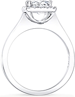 This image shows the setting with a 1.00ct princess cut center diamond. The setting can be ordered to accommodate any shape/size diamond listed in the setting details section below.
