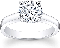 Flush Fit Solitaire Diamond Engagement Ring