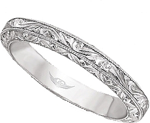 Flyerfit Hand Engraved Wedding Band 5137solwb Aeng