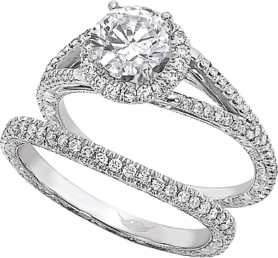 Oval Pave Halo Diamond Engagement Ring Setting | Donna Jewelry Co