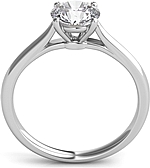 This image shows the setting with a 1.00ct round brilliant cut center diamond. The setting can be ordered to accommodate any shape/size diamond listed in the setting details section below.