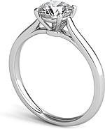 This image shows the setting with a 1.00ct round brilliant cut center diamond. The setting can be ordered to accommodate any shape/size diamond listed in the setting details section below.