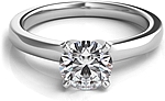 This image shows the setting with a 1.00ct round brilliant cut center diamond. The setting can be ordered to accommodate any shape/size diamond listed in the setting details section below.
