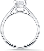 This image shows the setting with a 1.00ct princess cut center diamond. The setting can be ordered to accommodate any shape/size diamond listed in the setting details section below.

