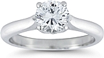 This image shows the setting with a 1.00ct round brilliant cut center diamond. The setting can be ordered to accommodate any shape/size diamond listed in the setting details section below.
