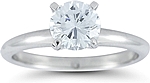 This image shows the setting with a 1.00ct round brilliant cut center diamond. The setting can be ordered to accommodate any shape/size diamond listed in the setting details section below.
