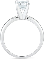This image shows the setting with a 1.00ct round brilliant cut center diamond. The setting can be ordered to accommodate any shape/size diamond listed in the setting details section below.
