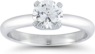 This image shows the setting with a 1.00ct round brilliant cut center diamond. The setting can be ordered to accommodate any shape/size diamond listed in the setting details section below.
