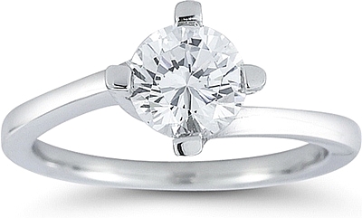 This image shows the setting with a 1.00ct round brilliant cut center diamond. The setting can be ordered to accommodate any shape/size diamond listed in the setting details section below.
