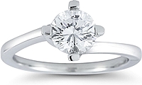 Four Prong Twist Solitaire Engagement Ring