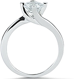 This image shows the setting with a 1.00ct round brilliant cut center diamond. The setting can be ordered to accommodate any shape/size diamond listed in the setting details section below.
