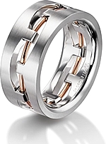 Shown here in rose and white gold.