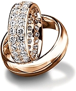 Shown here in 18K white gold with and without diamonds; Each sold separately.