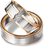 Shown here in 18k white gold and rose gold with and without a single diamond.