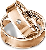 Shown here in 18k rose gold with and without a single diamond. Each sold separately.