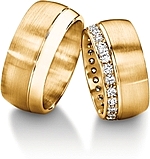 Shown here in 18k yellow gold with and without diamonds. Each sold separately.