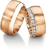 Shown here in 18k rose gold with and without diamonds. Each sold separately.