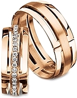 Shown here in 18K rose gold with and without diamonds. Each sold separately.