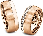Shown here in 18k rose gold with and without diamonds. Each sold separately.