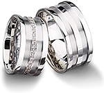 Shown here in 18k white gold with and without diamonds. Each sold separately.
