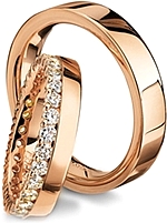 Shown here in 18K white gold with diamonds going all the way around and without diamonds. Each sold separately.
