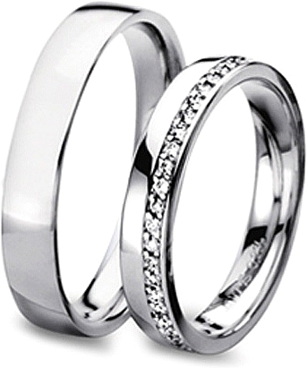 Shown here in 18k white gold with diamonds in 3.5mm and without diamonds in 4.5mm. Each sold separately.