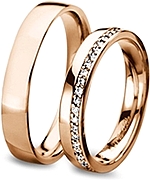 Shown here in 18k rose gold with diamonds in 3.5mm and without diamonds in 4.5mm. Each sold separately.