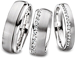Shown here 18k white gold without diamonds in 6.5mm with diamonds in 6.5mm and with diamonds in 4.00mm. Each sold separately.