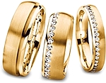 Shown here 18k yellow gold without diamonds in 6.5mm with diamonds in 6.5mm and with diamonds in 4.00mm. Each sold separately.