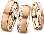 Shown here 18k rose gold without diamonds in 6.5mm with diamonds in 6.5mm and with diamonds in 4.00mm. Each sold separately.