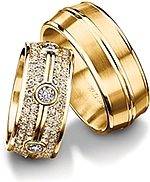 Shown here in 18k yellow gold with and without diamonds. Each sold separately.