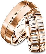 Shown here in 18k rose gold with and without diamonds. Each sold separately.