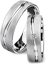 Shown here in 18k white gold without and with a single diamonds. Each sold separately.