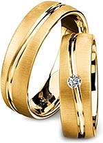 Shown here in 18k yellow gold without and with a single diamonds. Each sold separately.