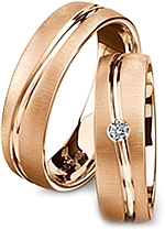 Shown here in 18k rose gold without and with a single diamonds. Each sold separately.
