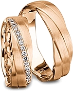 Shown here in 18k rose gold with and without diamonds. Each sold separately.