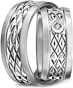 Shown here in 18k white gold with and without a diamond. Each sold separately.