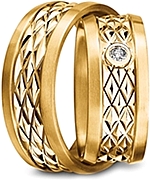 Shown here in 18k yellow gold with and without a diamond. Each sold separately.