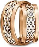 Shown here in 18k rose gold with and without a diamond. Each sold separately.