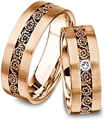 Shown here in 18k rose gold with and without diamonds. Each sold separately.