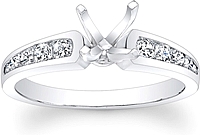 Graduated Channel Set Diamond Engagement Ring