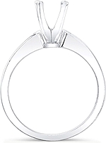 This image shows the setting with a head made to hold a 1.00ct round brilliant cut center diamond. The setting can be ordered to accommodate any shape/size diamond listed in the setting details section below.
