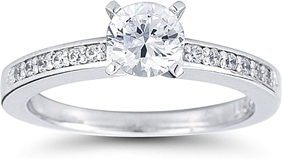 Channel-Set Princess Cut Cathedral Diamond Engagement Ring