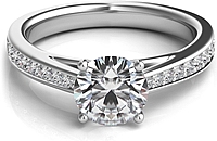 Graduated Pave-Set Diamond Engagement Ring