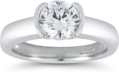 This image shows the setting with a 1.00ct round brilliant cut center diamond. The setting can be ordered to accommodate any shape/size diamond listed in the setting details section below.
