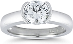 This image shows the setting with a 1.00ct round brilliant cut center diamond. The setting can be ordered to accommodate any shape/size diamond listed in the setting details section below.
